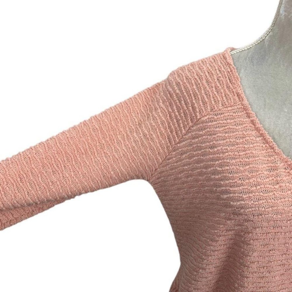 Sanctuary Loose Knit Textured Cropped Sweater Pink‎ - Picture 4 of 7